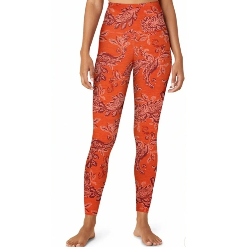 Beyond Yoga SoftMark High Waisted Leggings Chai Paprika Paisley Size Small